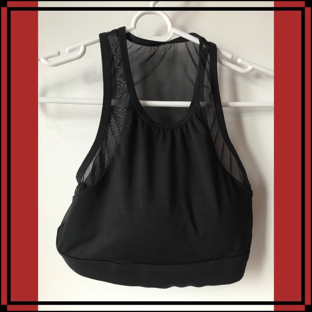 Spandex and mesh crop top
